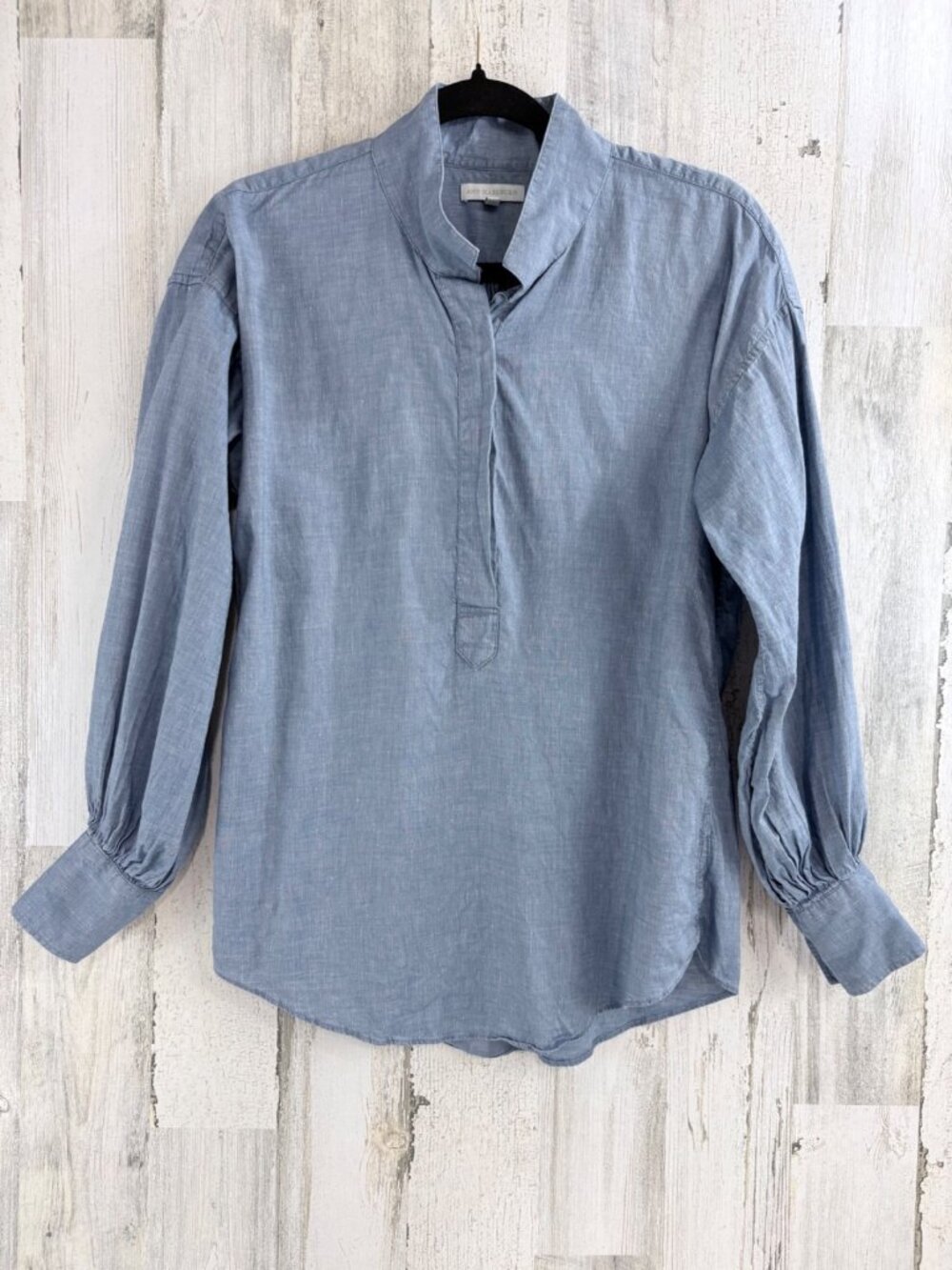 Ann Mashburn Anaya Popover Shirt Sz S Cotolino Chambray Button Up